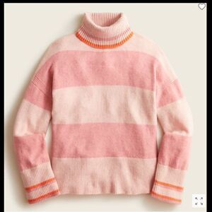 J Crew Striped Turtleneck Supersoft Yarn Sweater NWT